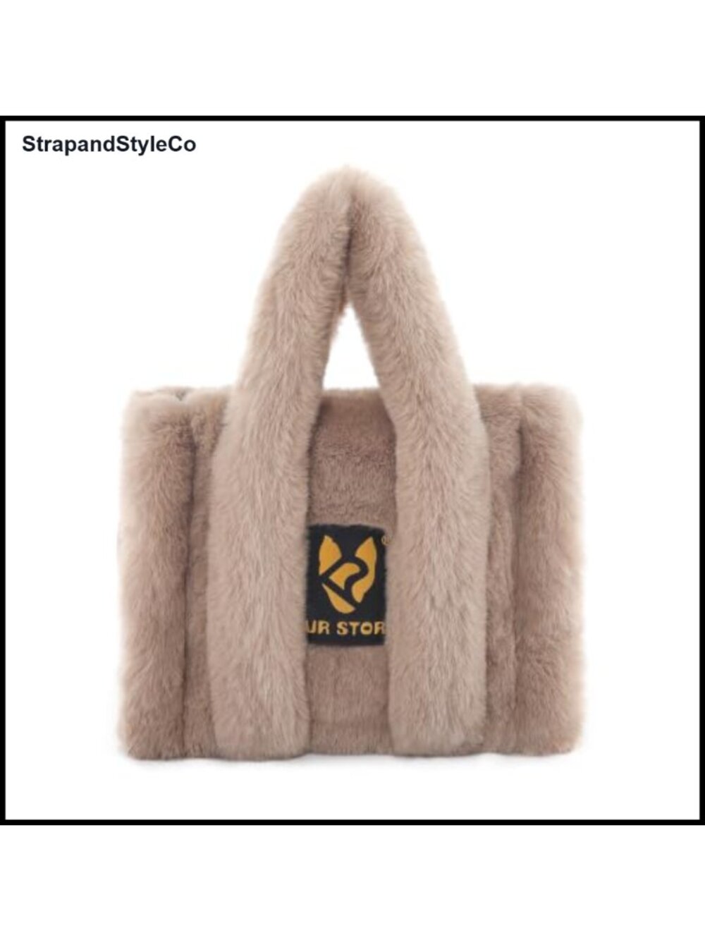 Faux Fur Tote Bag Plush Shoulder Handbag Detachable Strap Large Capacity